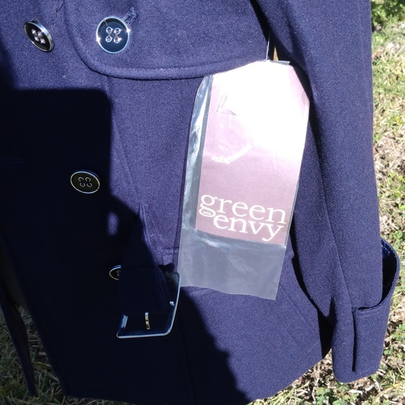 Green Envy coat Navy blue New size small - Picture 3 of 5